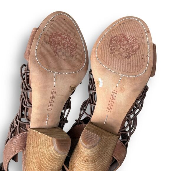 Vince Camuto Lace Up Block Heel Women’s Leather Sandals Size 7.5 - Picture 7 of 8